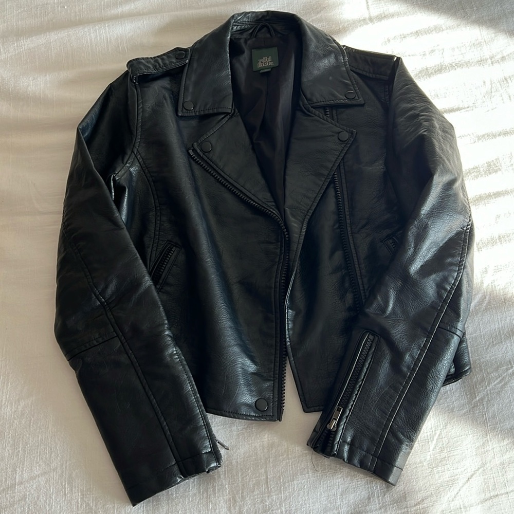 faux leather biker jacket great condition size M